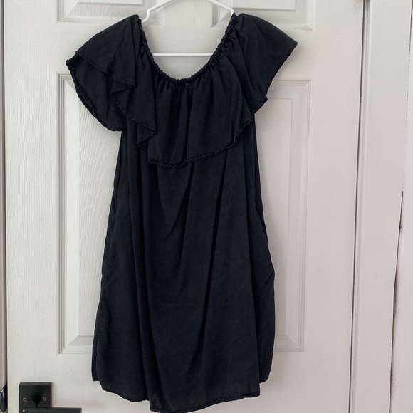 Zara - Off the Shoulder Black Dress - X-Small - Picture 4 of 4